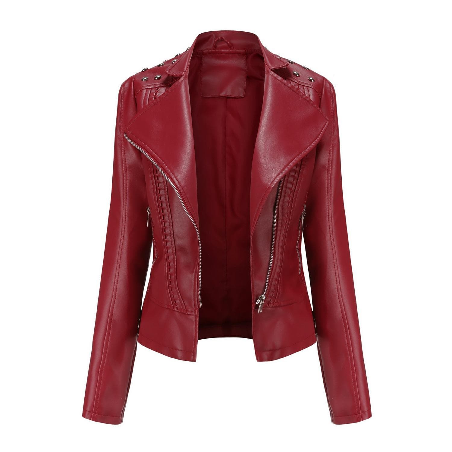 New Spring and Autumn Women's Leather Jacket Women's Slim Thin Small Jacket Women's Motorcycle Wear L