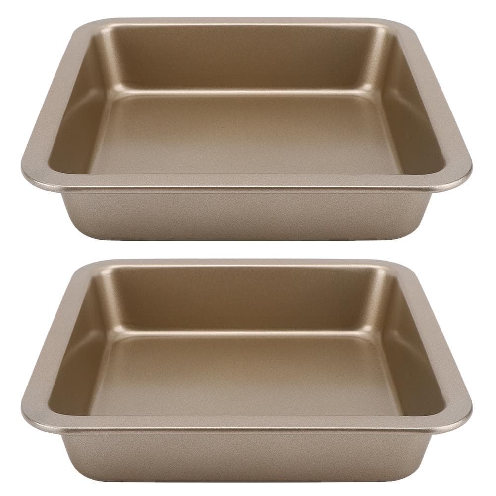 2Pcs Square‑Shaped Non‑Stick Cheese Cake Pizza Mold Tray Bakeware Kitchen Baking