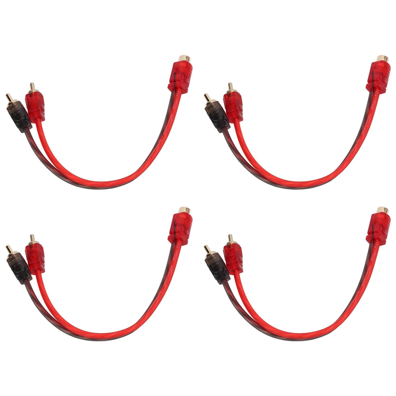 4PCS Car RCA 1 Female 2 Male Adapter Y Splitter Speaker Audio Cable 20cm Long for Device with 3.5mm
