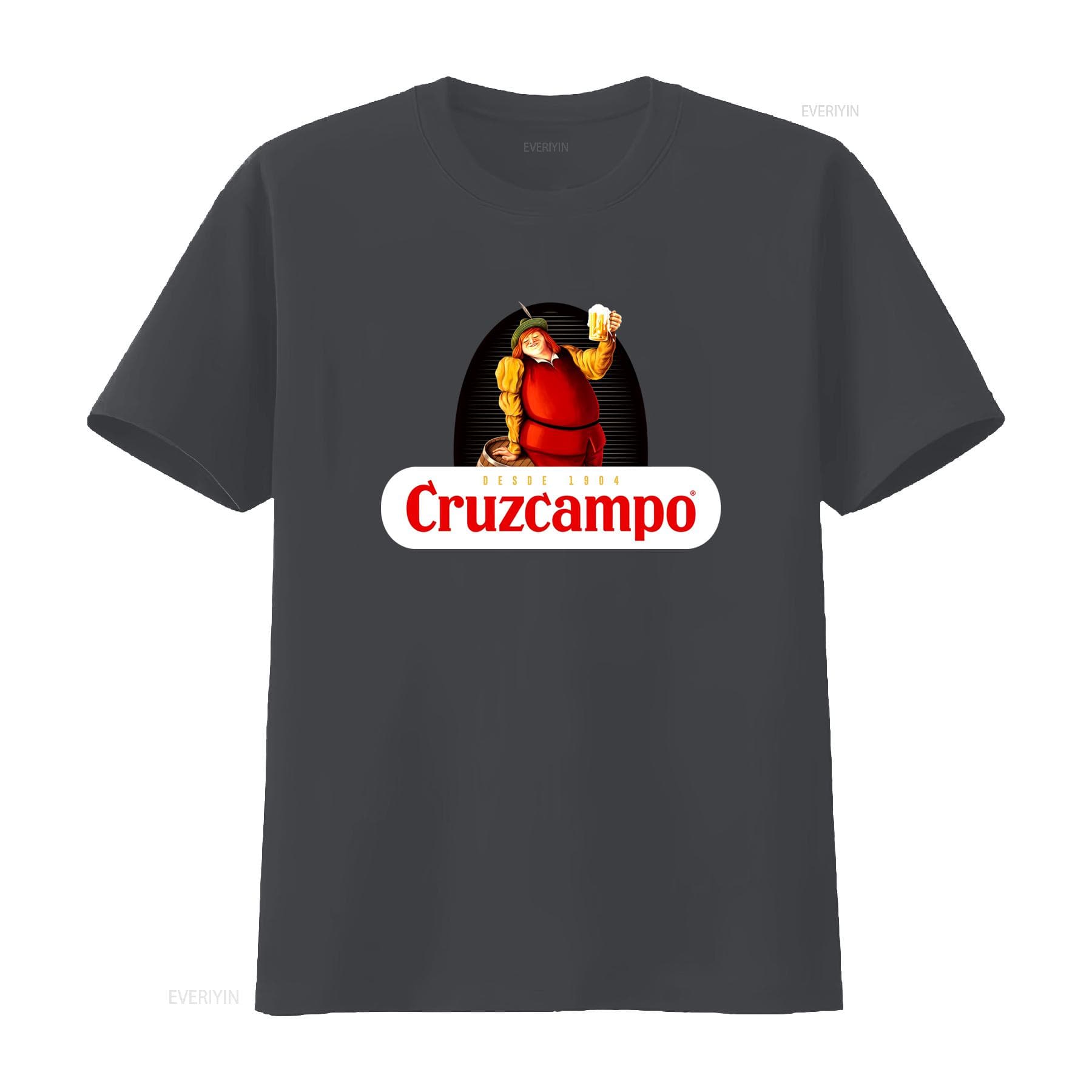 Cruzcampo Vintage Beer Lover T Shirt Classic Cotton for Perfect Christmas vintage Washed Top For Everyday Wear homme Versatile L