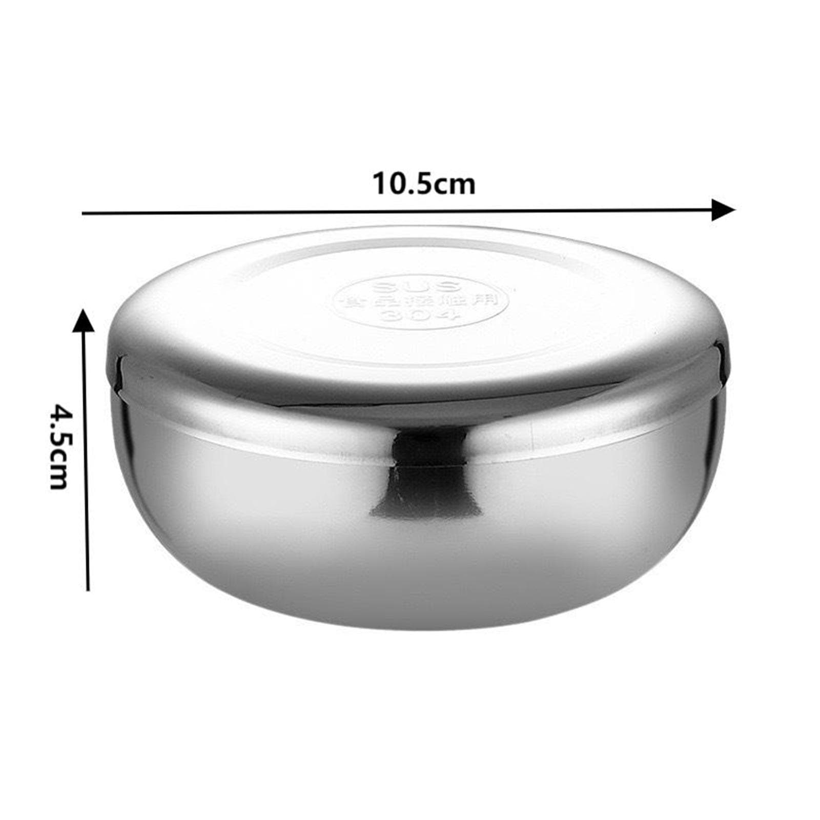 Stainless Steel Bowl Korean Big Cooked Rice Bowl With Cover Single Layer Steamed Rice Bowl Child Anti-Scalding/Fall Tableware A3