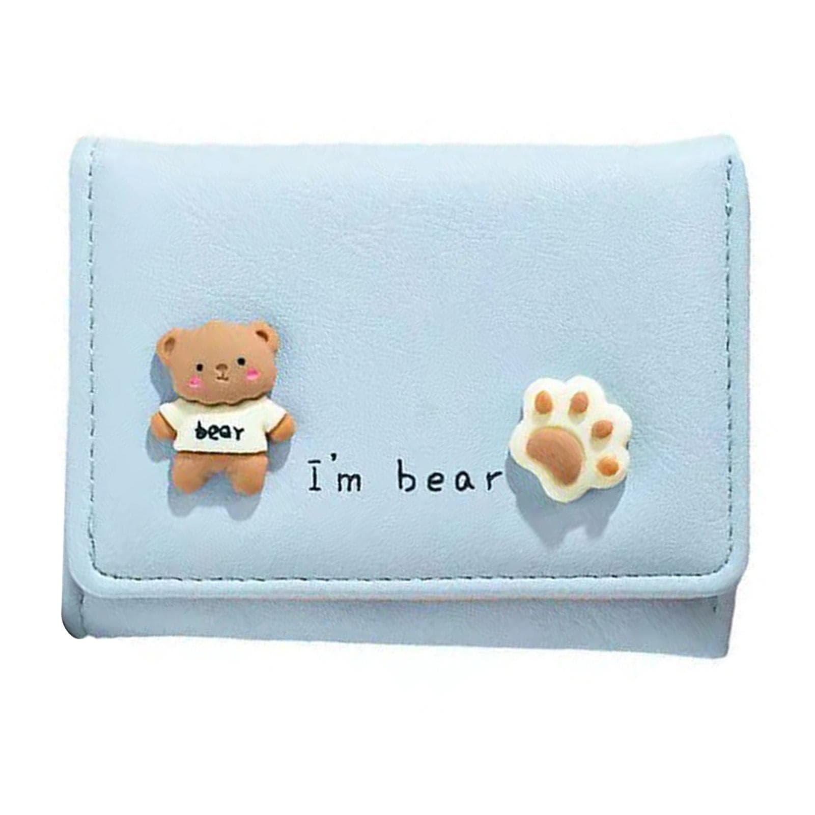 Small Wallet for Girls Women PU Leather Cute Wallet Card Holder Coin Purse for Daily Use Black blue