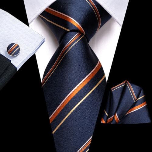 Hi-Tie Mens Silk Necktie Set Striped Paisley Solid Tie Pocket Square Cufflinks N-3421