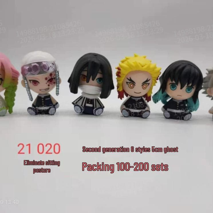 Demon Slayer Trendy Keychains: Cartoon Car Keychains & Bag Pendants Full Set