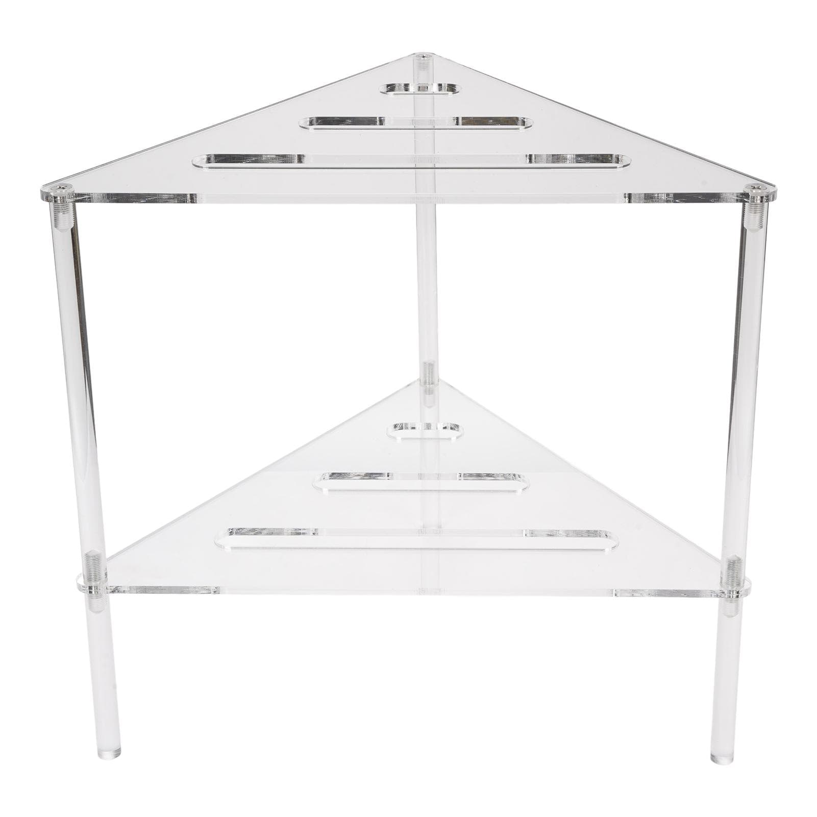 Acrylic Corner Shower Caddy 2 Tier Floor Standing Hollowed Corner Shelf Organizer for Bathroom