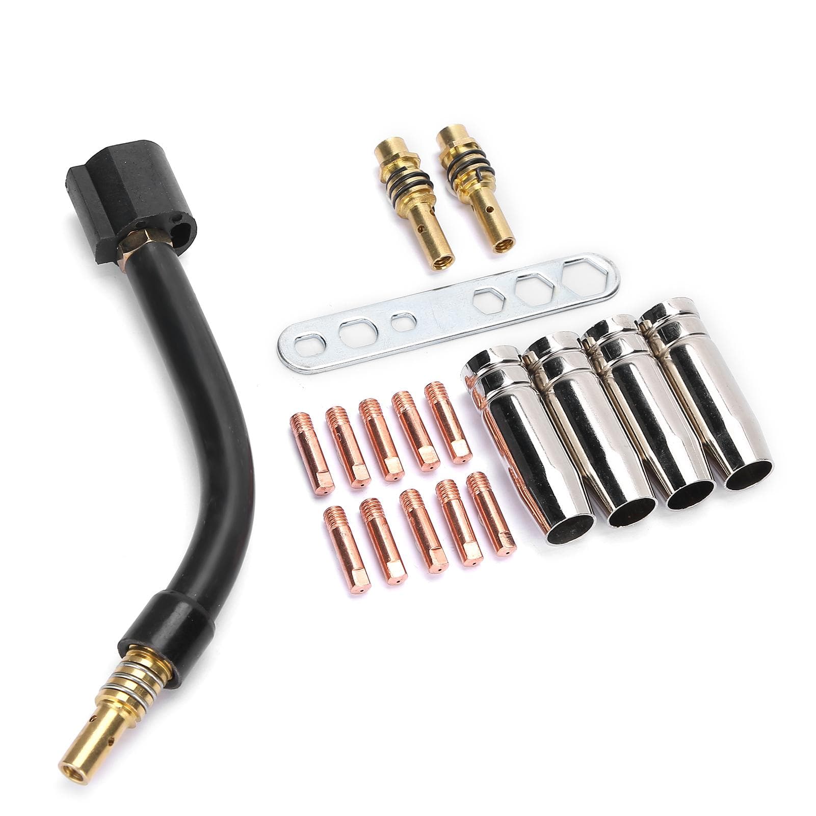 10pcs Contact Tip 4pcs Tips Holder Diffuser 2pcs Connecting Rod Torch Neck Nozzle Key Set for