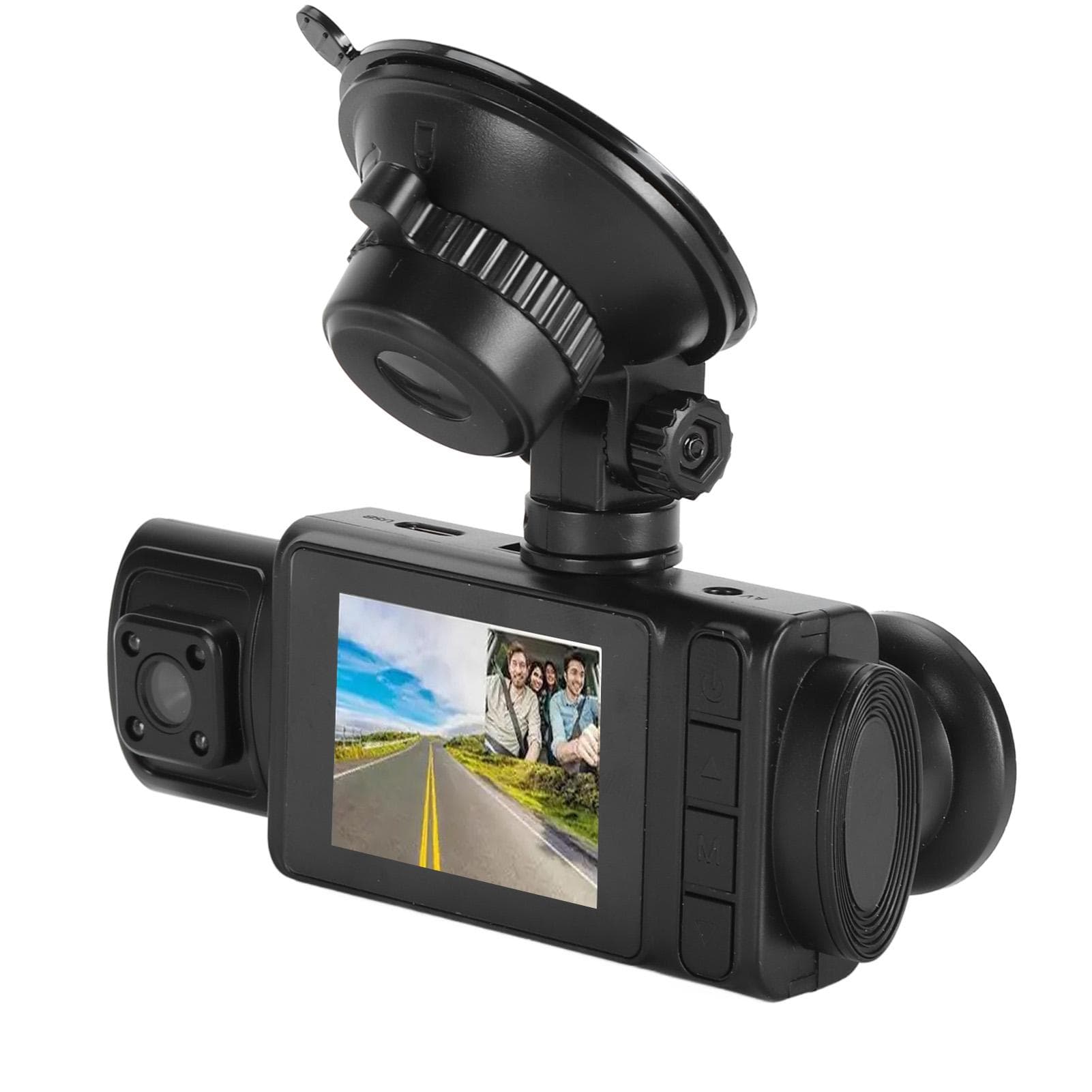 3 Channel Dash Cam Car Front Rear Inside 1080P Full HD Infrared Night Viewing Loop Recording 2in