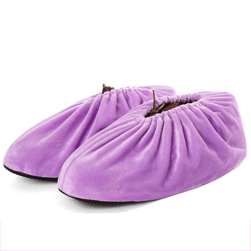 Reusable Shoe Covers Non-slip For Men Women Washable Keep Floor Carpet Cleaning Household Indoor Outdoor Shoes Protector Cover purple