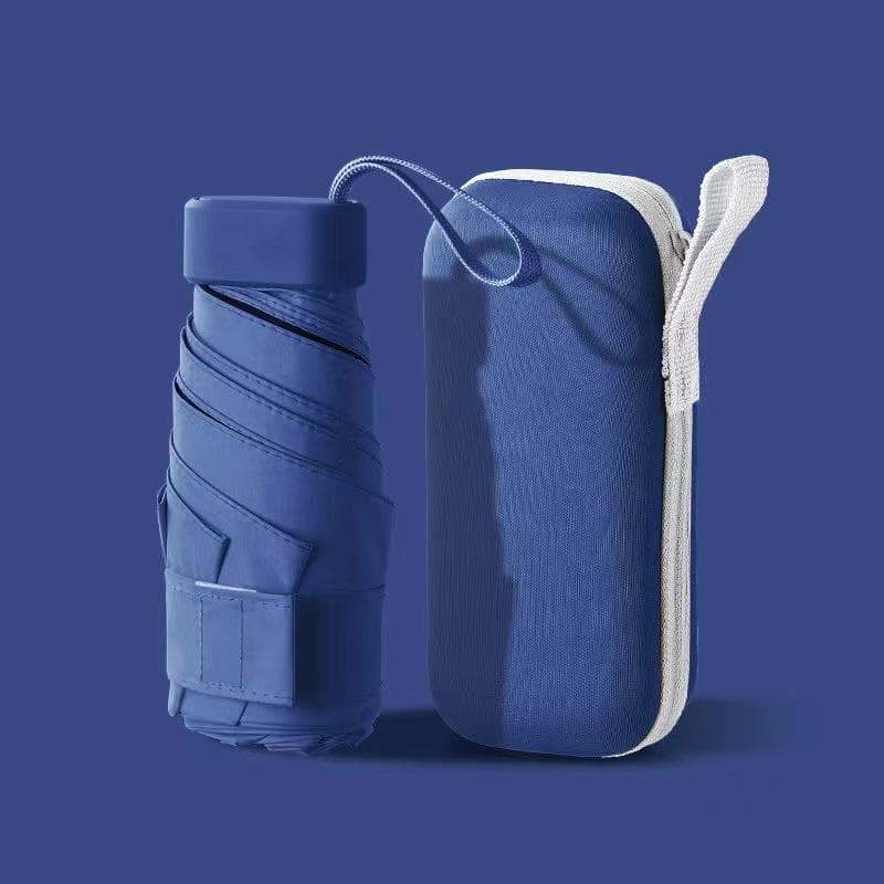 1pc Popular Multi-color Folding Portable Mini Pocket Umbrella, Six-fold Umbrella, Rainy And Sunny Dual-use Umbrella, High-quality Umbrella flat six fold umbrella dark blue
