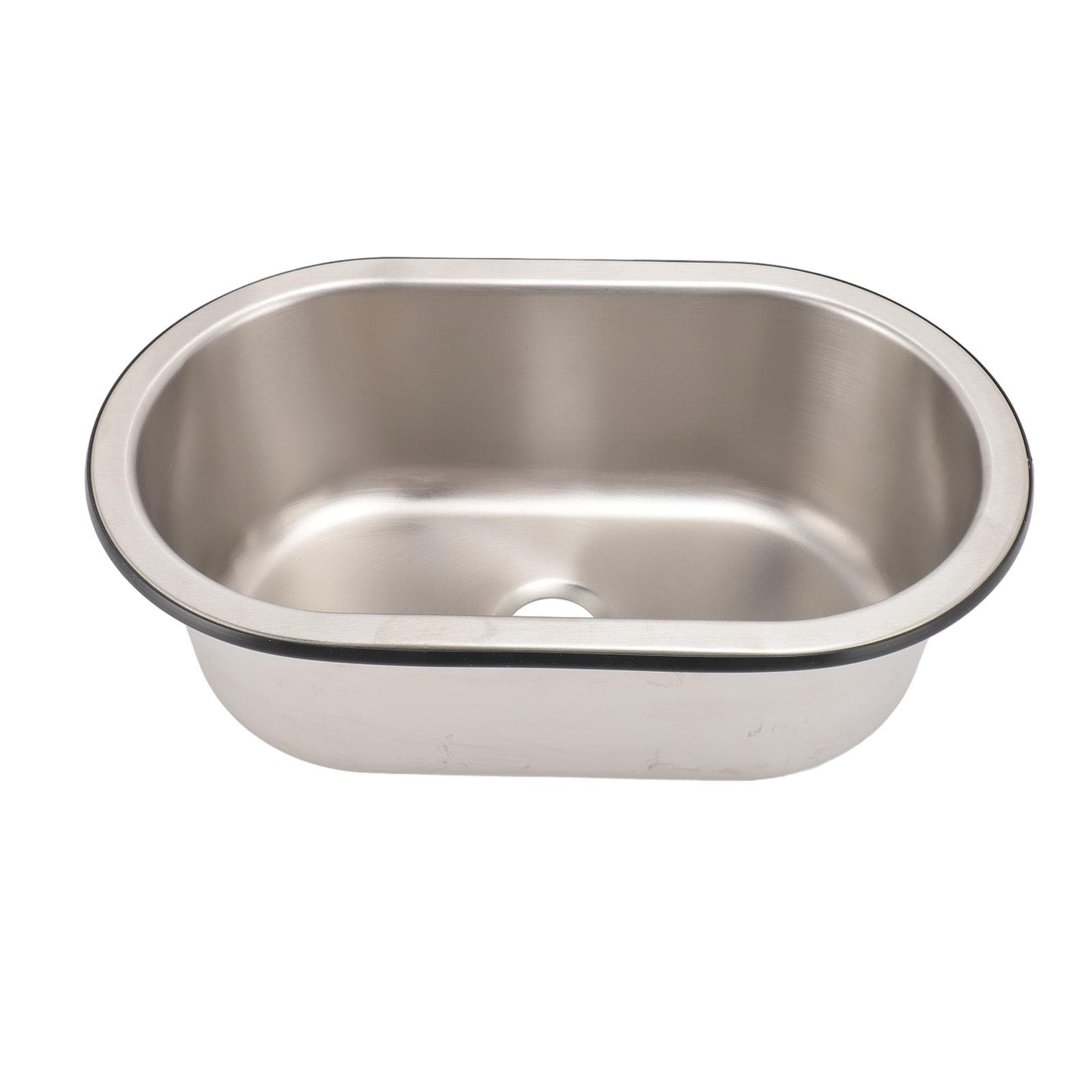 304 Stainless Steel Bar Sink Oval Shaped Washbasin Sink with 40mm Drain Hole for Boat Caravan RV