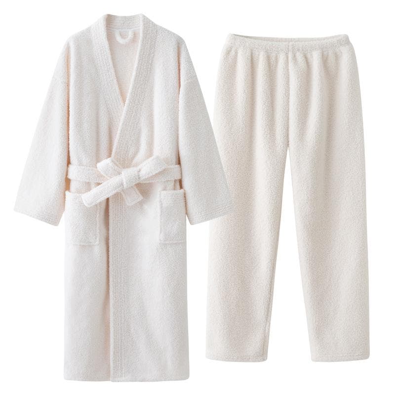 Autumn Flannel Soft and Warm Women's Pajamas Couple Pajamas Set Extra Long Bathrobe Men and Women Robe Pajamas Women 2XL