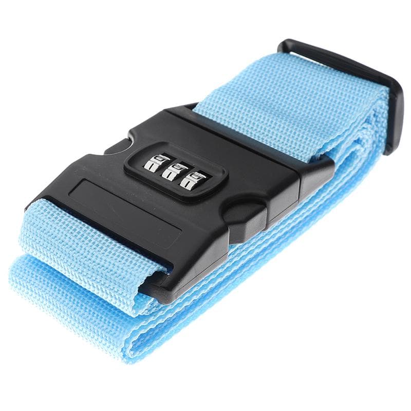 1Pc Travel Luggage Suitcase Secure Lock Durable Nylon Packing Strap Belt blue