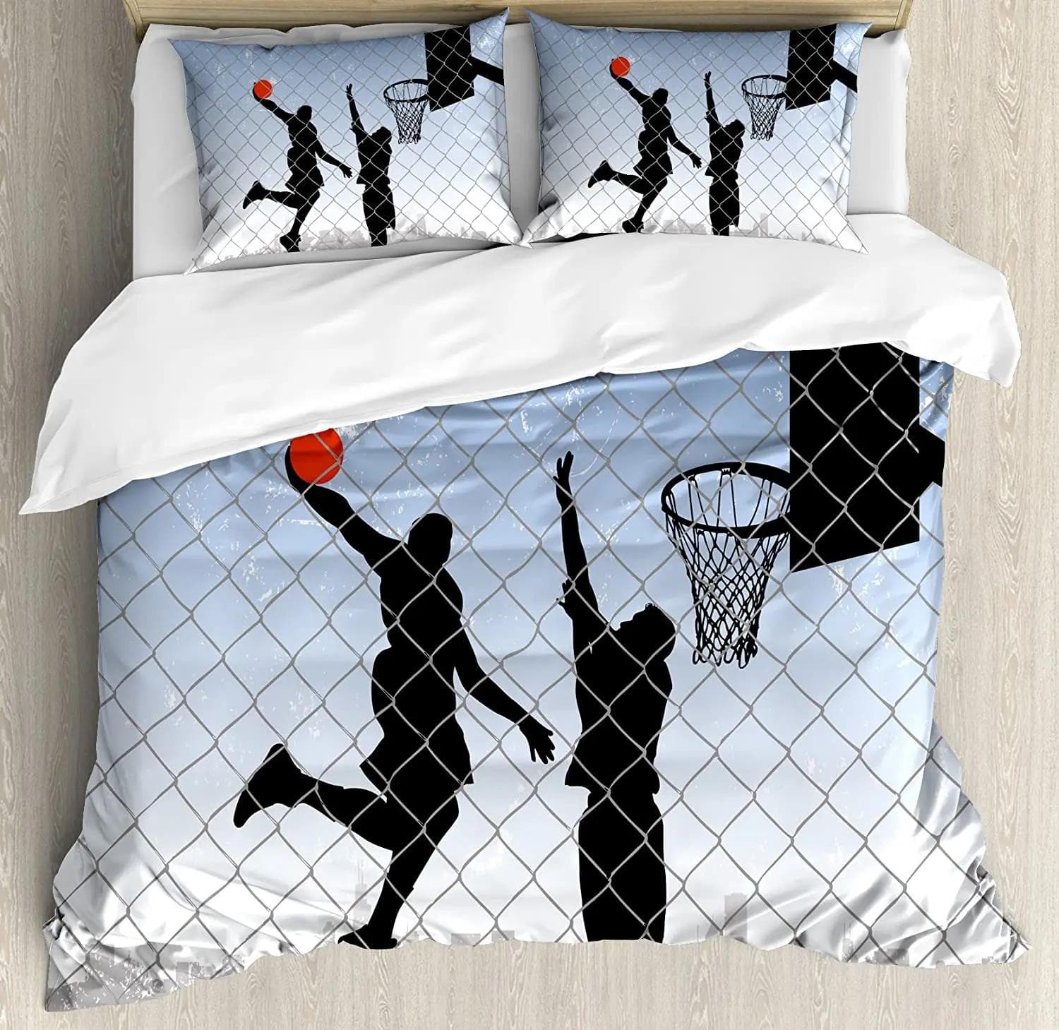 Hockey Bedding Set For Bedroom Bed Home Hockey Player Makes a Strong S on Goal Rival Il Duvet Cover Quilt Cover Pillowcase EU single(135x200cm)