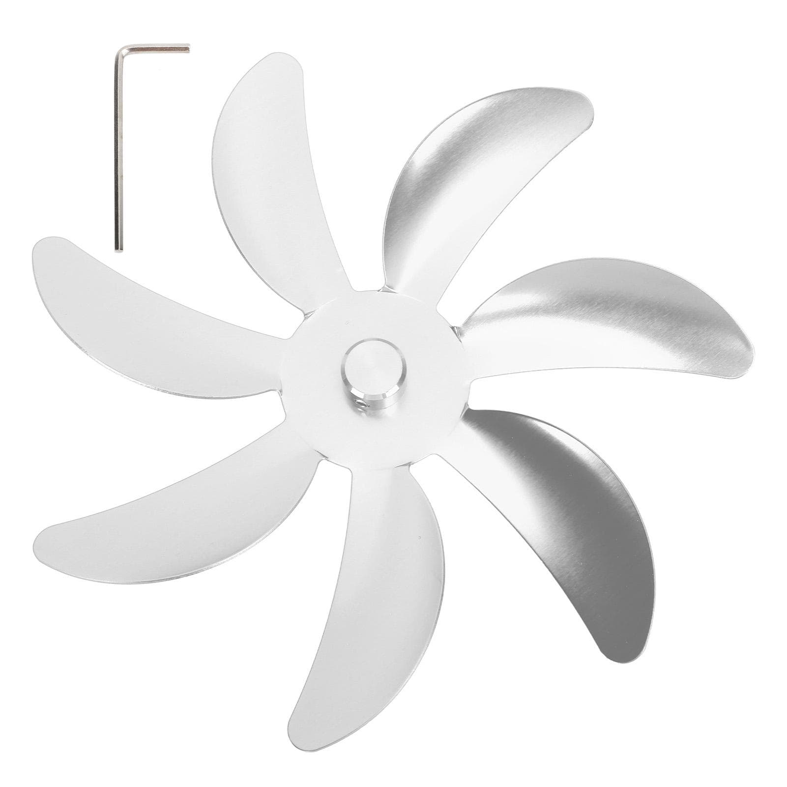 Stove Fan Aluminum Alloy Blade 7 Blades Easy Installation Universal Fireplace Fan Blade Replacement silver