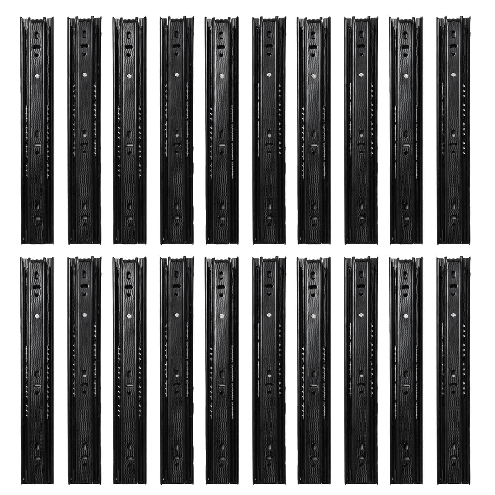10 Pairs Drawer Slide 3 Sections Extension Large Load Bearing Guide Rail for Home Office20in 12 Inch white