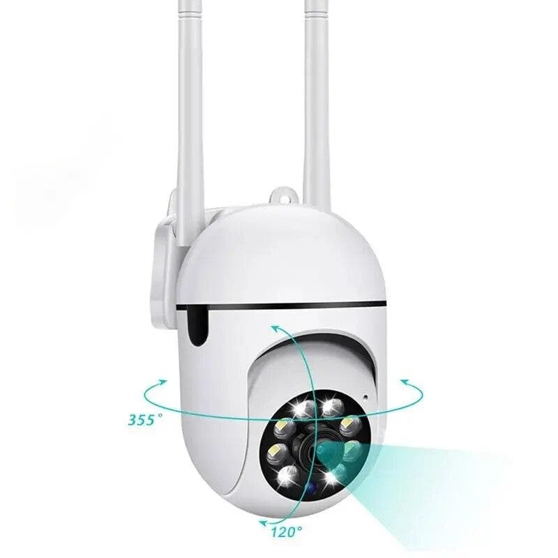 5GHZ PTZ WIFI IP Wireless Camera Auto Track 4X Zoom Security Cam Full Color Night Vision CCTV Surveillance Network Camera Camera Only(EU PLUG) white