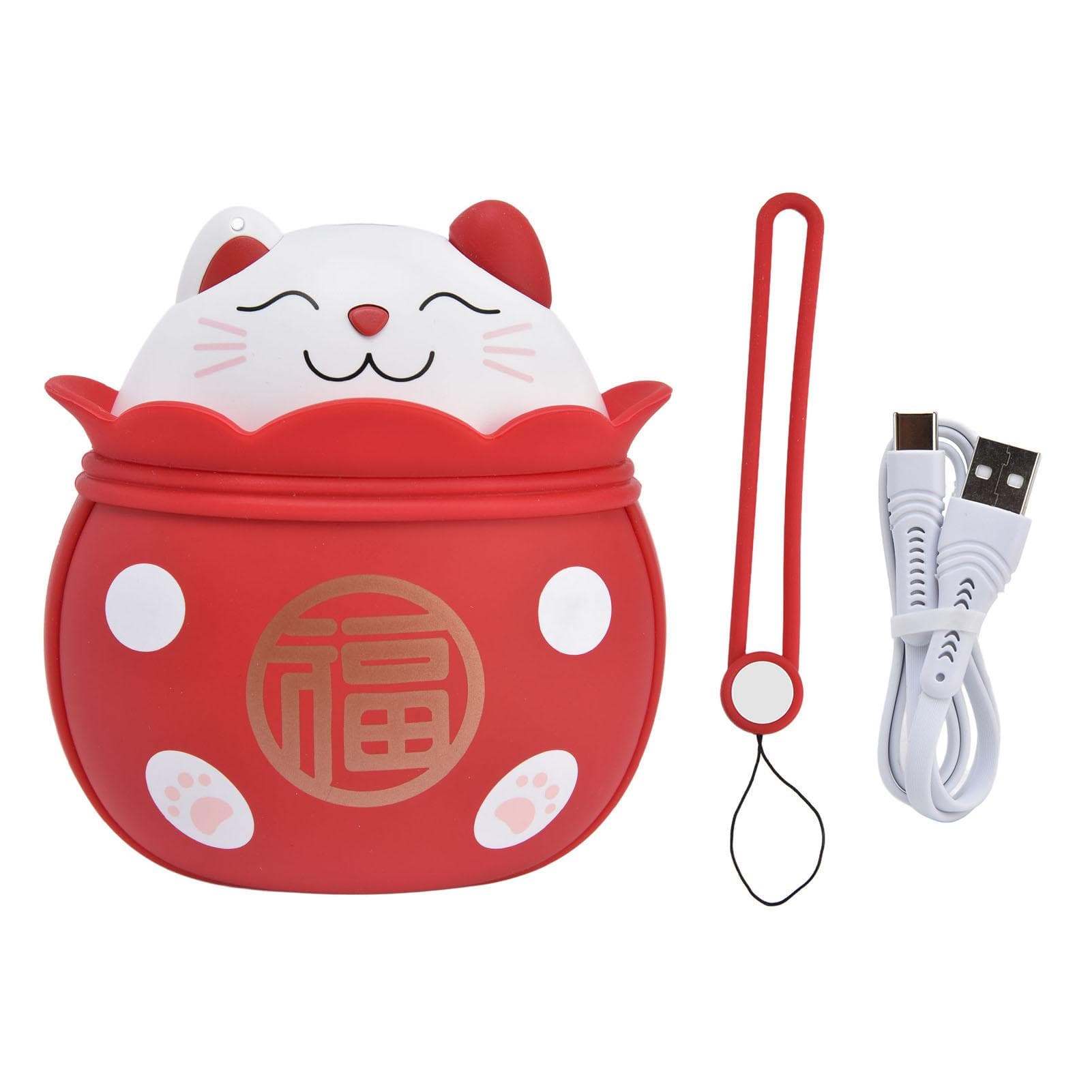 Electric Hand Warmer USB Rechargeable Double Sided Portable Lucky Cat Mini Handy Warmer for red