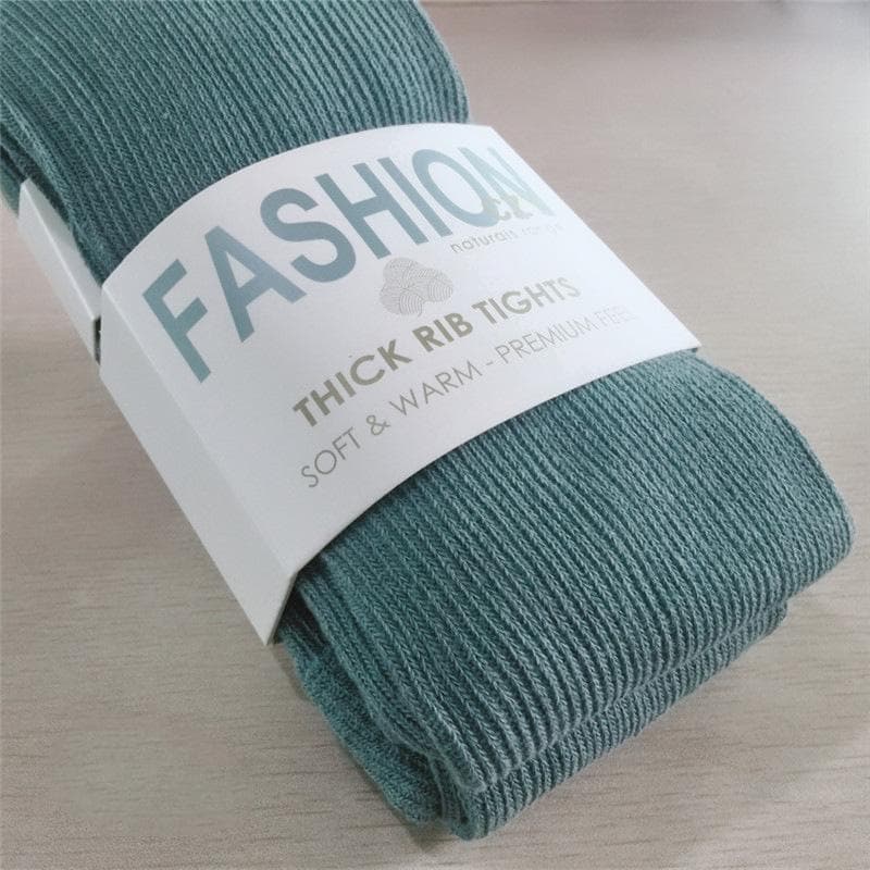 Thicken Warm Striped Woman tights Autumn Winter Pantyhose Cotton knitted stockings Multi colors Collant light blue