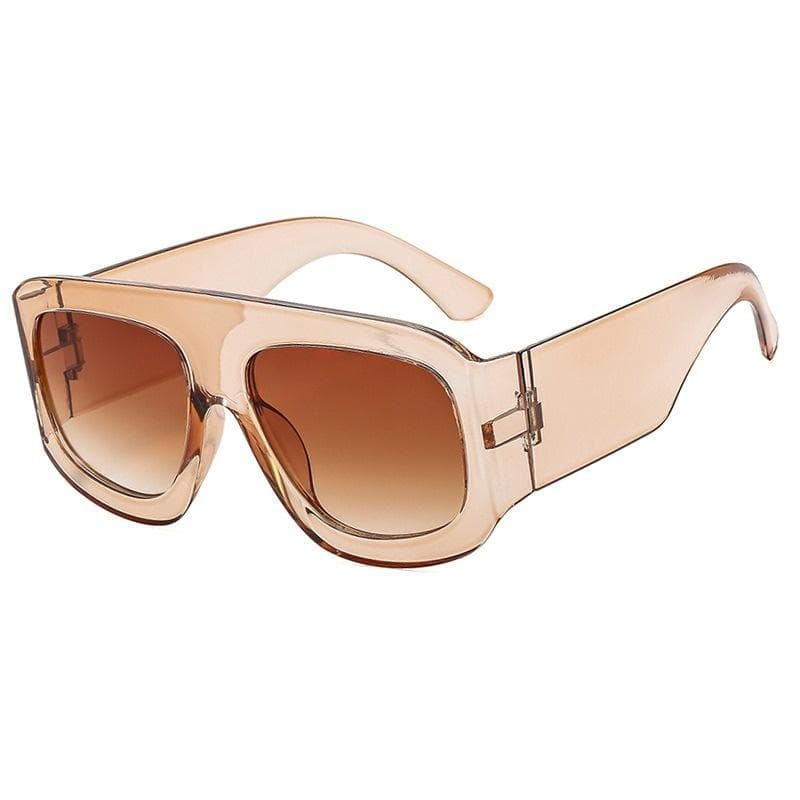 Oversized Square Sunglasses Women Men Thick Frame Fashion Brand Eyewear Chic Polygon Sun Glasses Black Shades UV Protection only 1pcs sunlgasses
