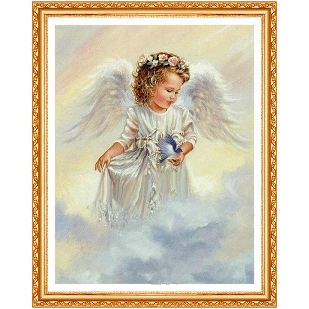 3D Diy Diamond Painting Angel Child Embroidery Girl Arts Rhinestone Cross Stitch Pattern Home Decor 20X30CM