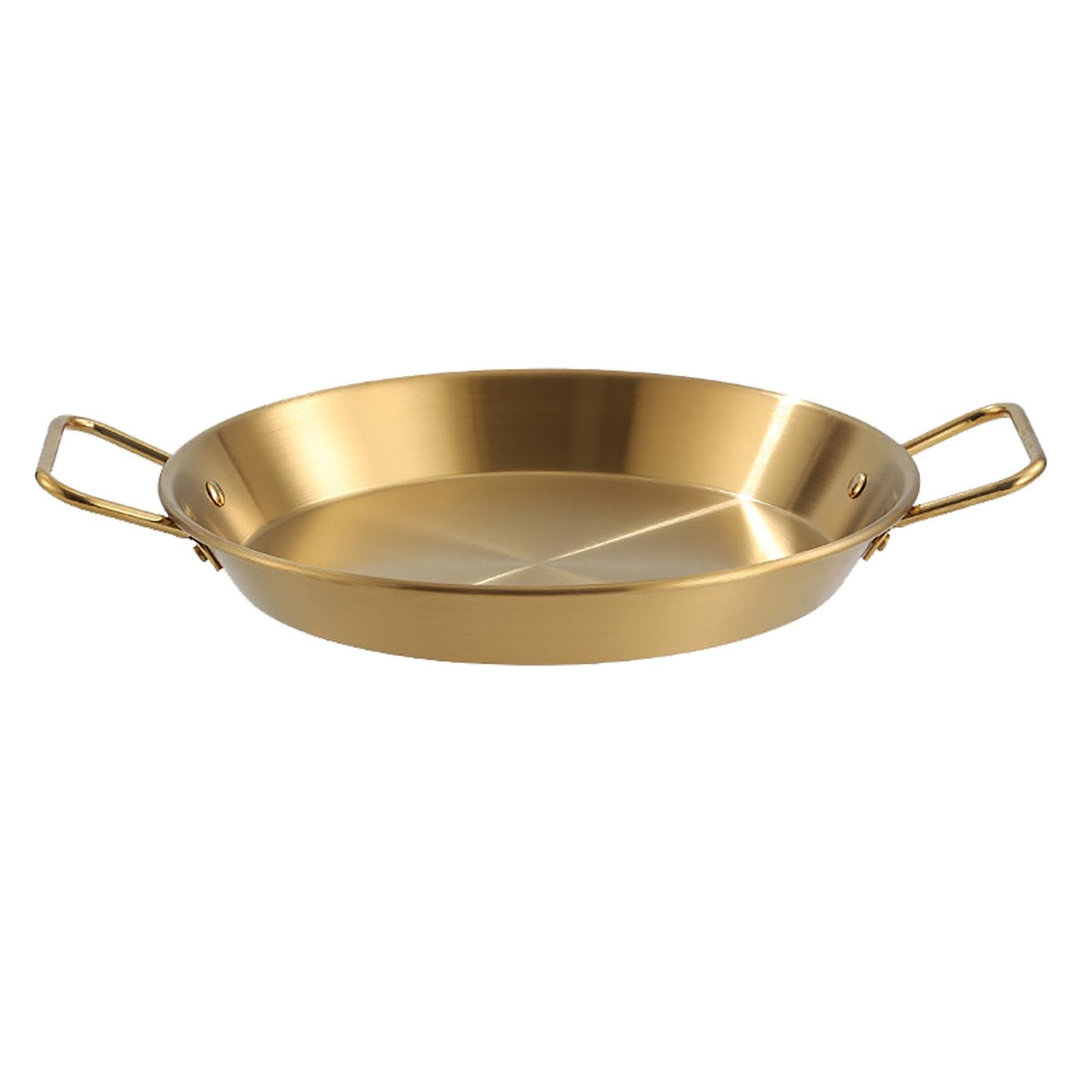 Dual Loop Handle Frying Pans Uniform Heat Transfer Stainless Steel Dual Handle Flat Bottom Skillet