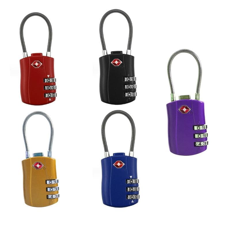 TSA Customs Code Lock Portable Anti-Theft 3 Digit Combination Password Lock Travel Luggage Security Tool Cabinet Locker Lock gold