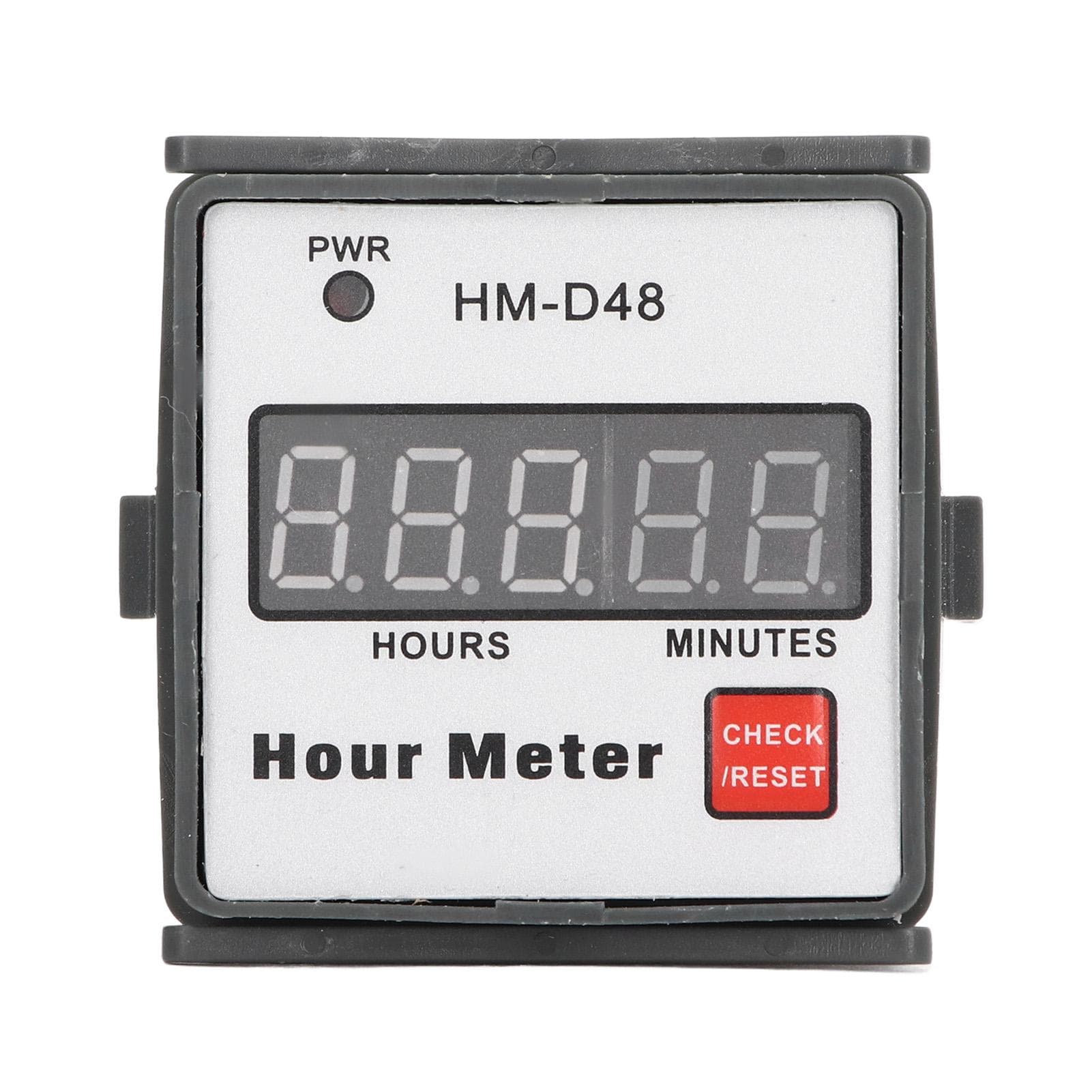 Hour Meter Digital Display 0?999.99h Timer Hourmeter AC 220V for Motor Equipment