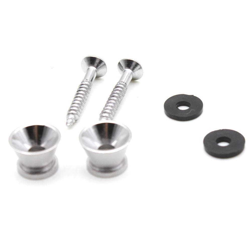 2pcs Guitar Strap Lock Pins Peg Metal Black/Silver for Acoustic Electric Guitar Ukulele Bass