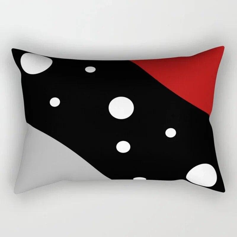 30x50cm Ins Black Red Series Pillowcase Patchwork Stripe Polyester Cushion Cover Art Line Geometric Waist Pillowslip Home Decor 30x50cm