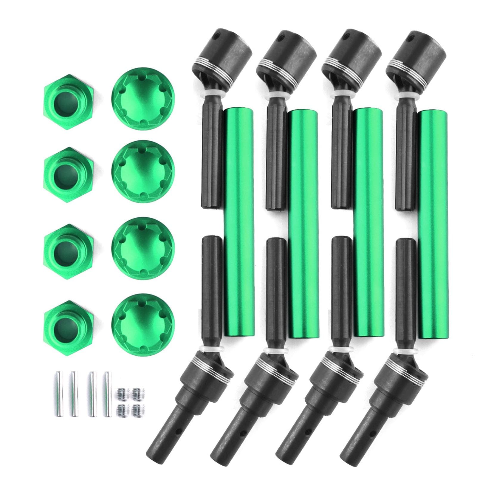 4pcs 8996X Extended Drive Shaft CVD with Wheel Hex Replacement for Traxs MAXX 2.0 V2 89076-4 green