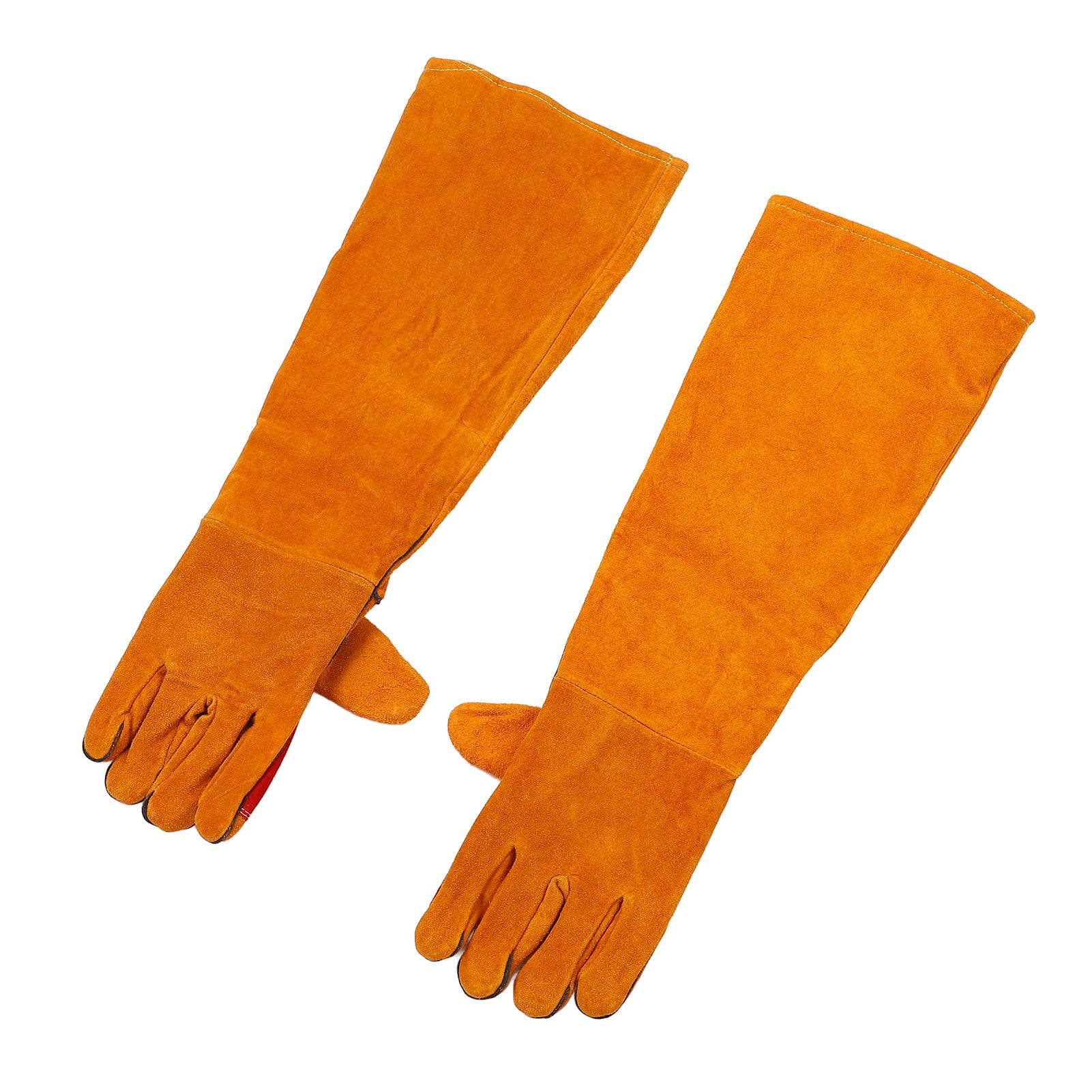 1 Pair Dog Training Gloves Split Leather Anti Scratch Bite Proof Gloves for Veterinarians