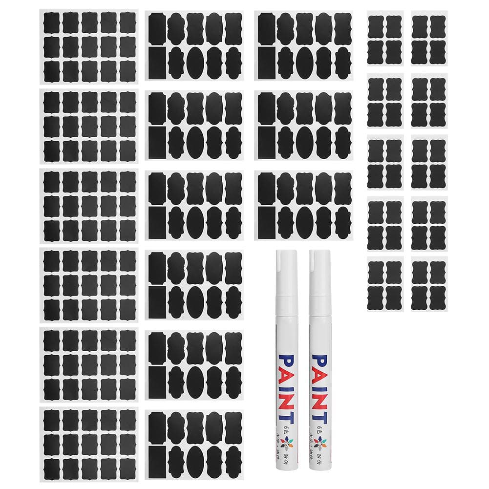 220pcs Waterproof Blackboard Stickers Flower Pot Label Sticker with 2pcs Pen (beJ Type)