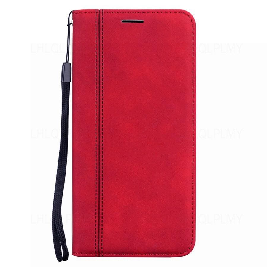 Luxury Leather Flip Wallet Case For Samsung Galaxy A33 A23 A15 A25 A16 A32 A52 A54 A34 A13 A53 5G A17 A55 A26 A36 A56 A14 A35 S25 Book Open Left Cover Samsung M54 5G red