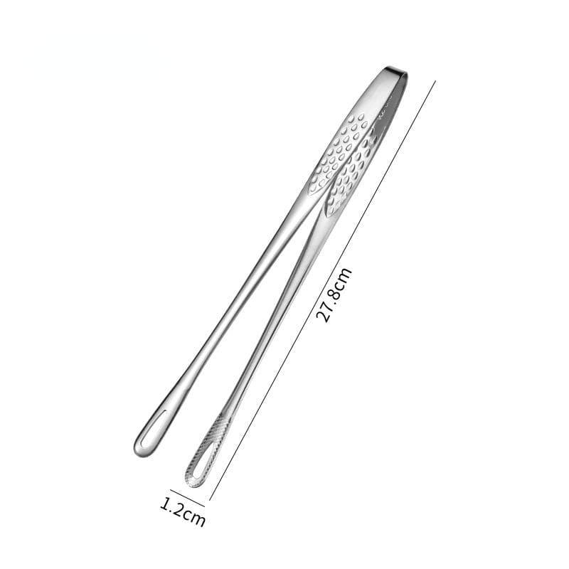 1Pc Stainless Steel Food Tongs Long Handle Non-Slip Barbecue Tongs Steak Tongs Kitchen Cooking Tools Kitchen Accessories silver