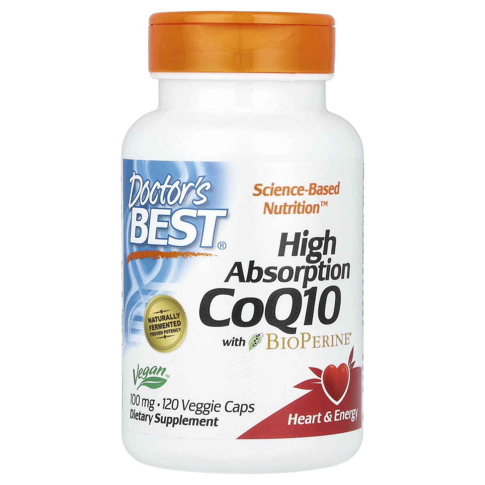 Doctor's Best, Highly Absorbent CoQ10, with BioPerine®, 100 mg, 120 Veggie Capsules