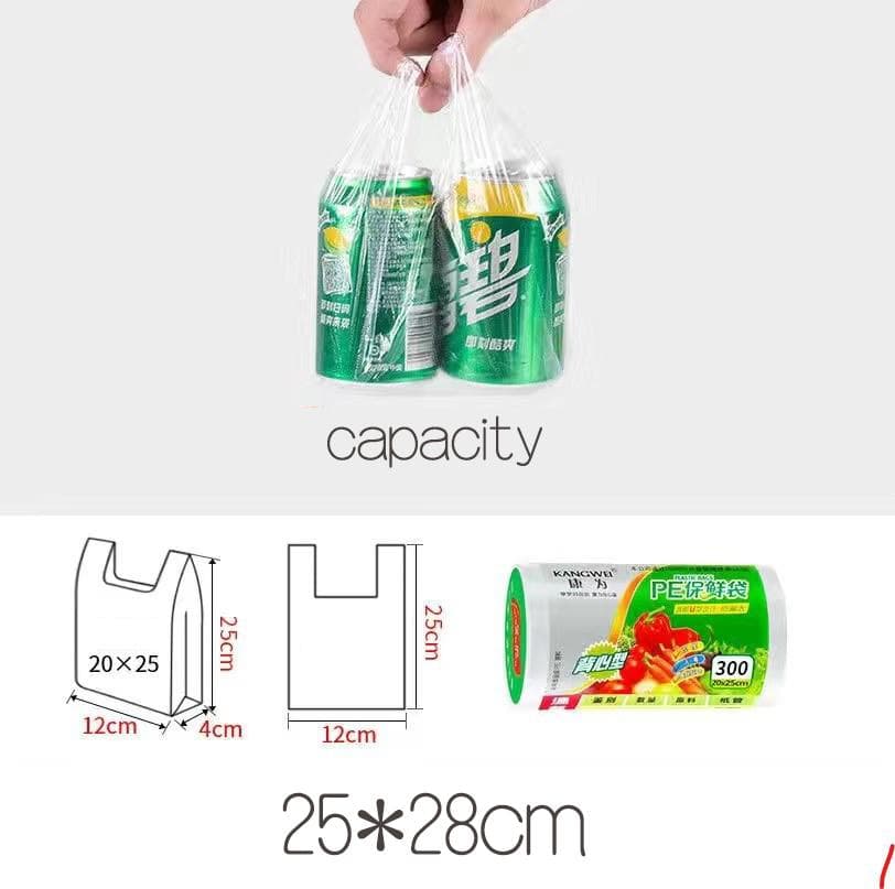 100PCS 3 Sizes Food Storage Bags with Handle Keep Fresh Transpare Roll Fresh-keeping Plastic Bags of Vacuum Food Saver Bag 25*28cm-100PCS