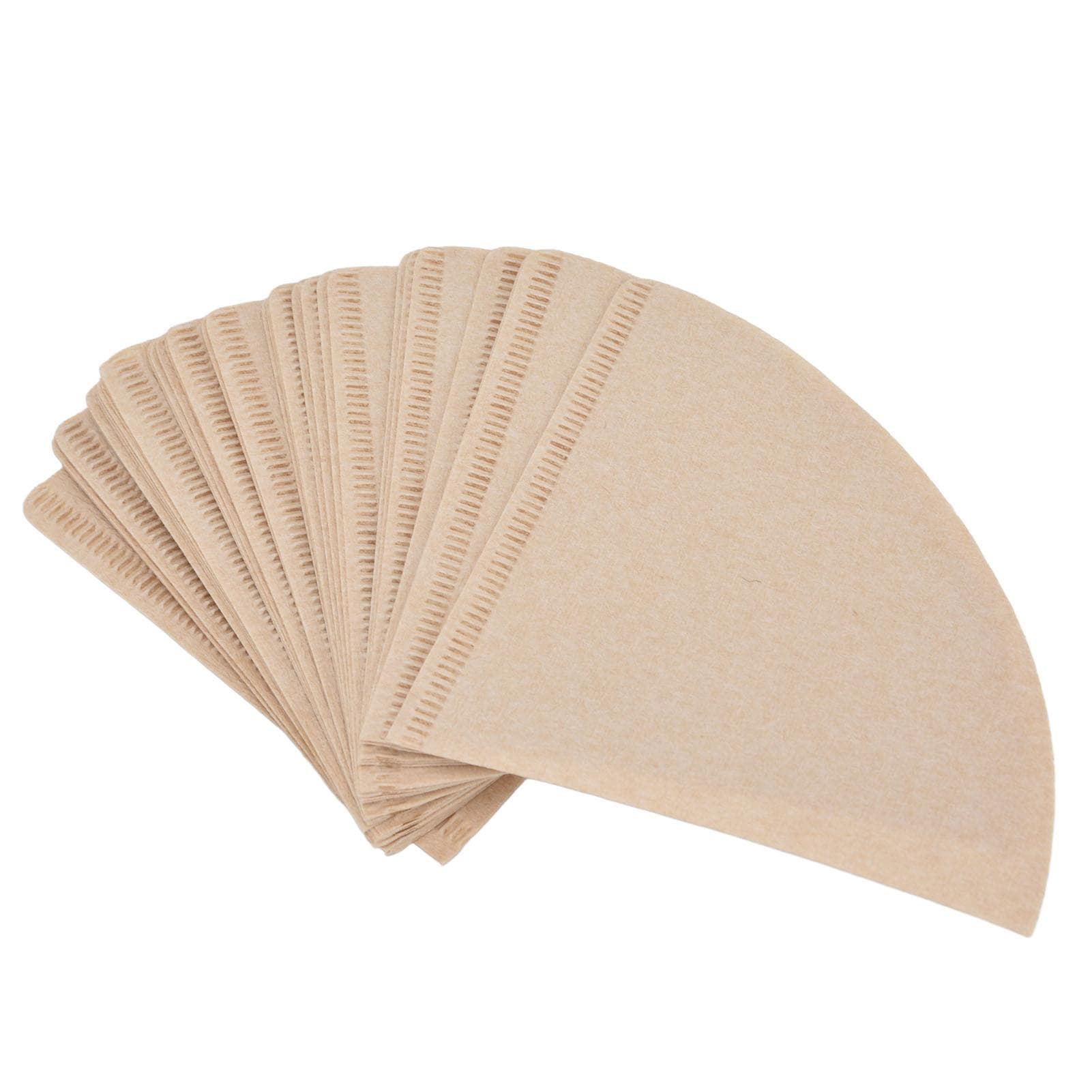 40Pcs/Bag Coffee Filter Paper Unbleached Disposable Wood Pulp Paper Cone Shape for Drip Coffee L