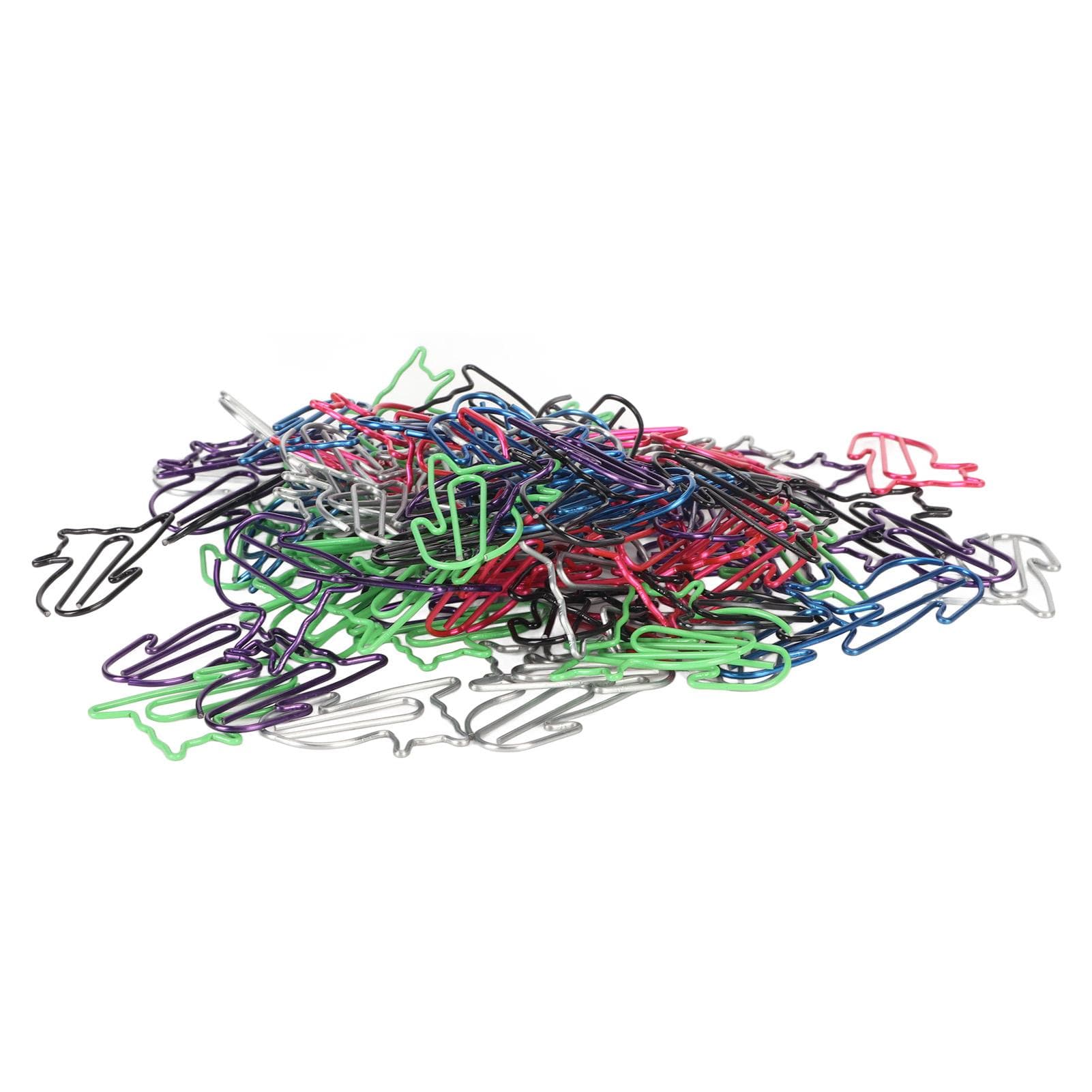 100Pcs Fancy Paperclips Animal Style Assorted Colors Covered Wire Cute Paper Clips for Home School