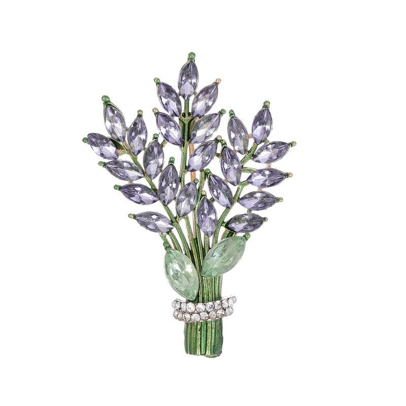Fashion Crystal Lavender Brooches Pins Women Clothing Wedding Jewelry Party Accessories Gifts B