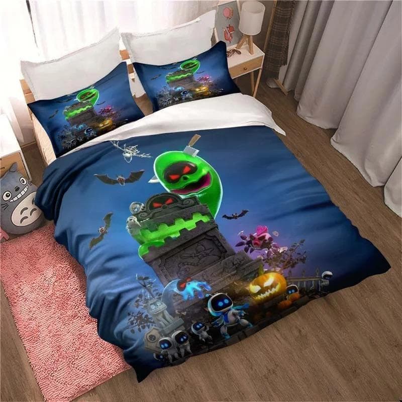ASTRO BOT Cute Cartoon Bedding Set Duvet Set Single Double Bed King Size Bed Set Adult Children Bedroom Duvet Cover Pillow Case AU Double 180x210cm