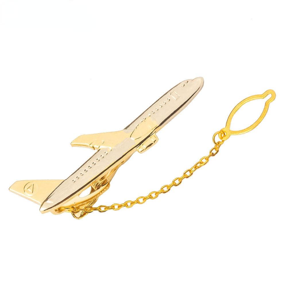 Simple Gentleman Accessories Airplane Shape Aircraft Clips Shirt Tie Pin Men Tie Clip Necktie Clip gold