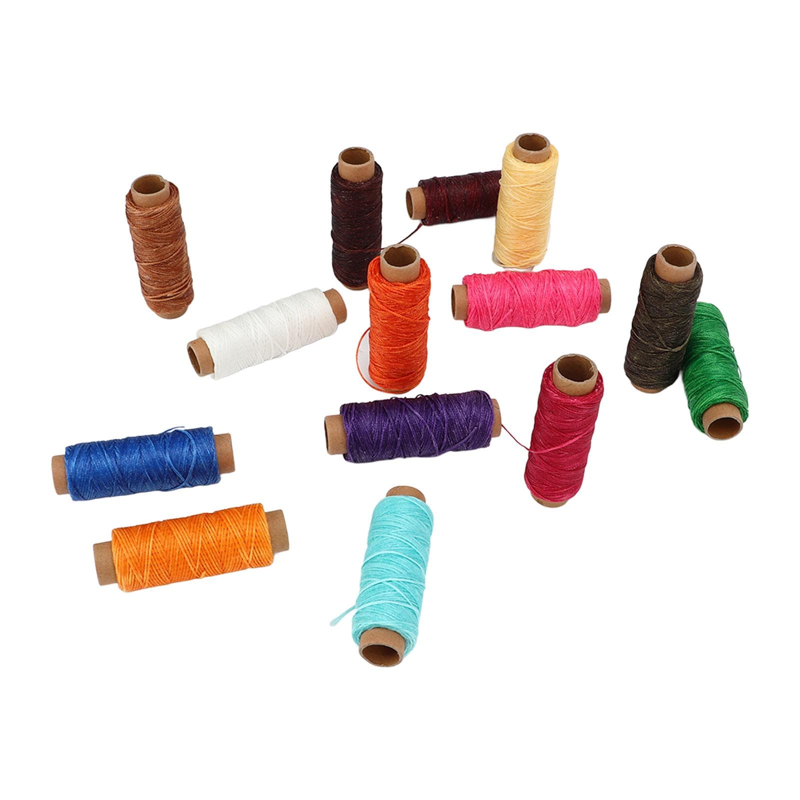 150D Waxed Thread 15 Colors 55yd Portable Wax String Waxed Cord for DIY Leathercrafts Leather