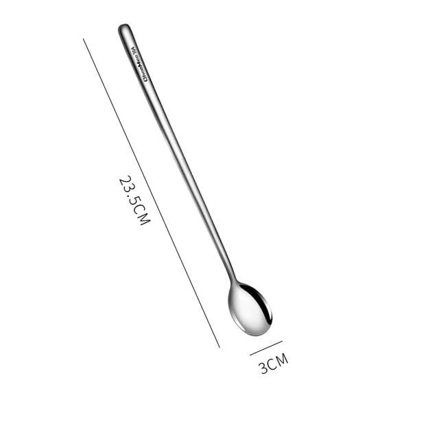 Long Handled 304 Stainless Steel Coffee Spoon Ice Cream Dessert Tea Stirring Spoon For Picnic Kitchen Accessories Bar Tools 23.5cm