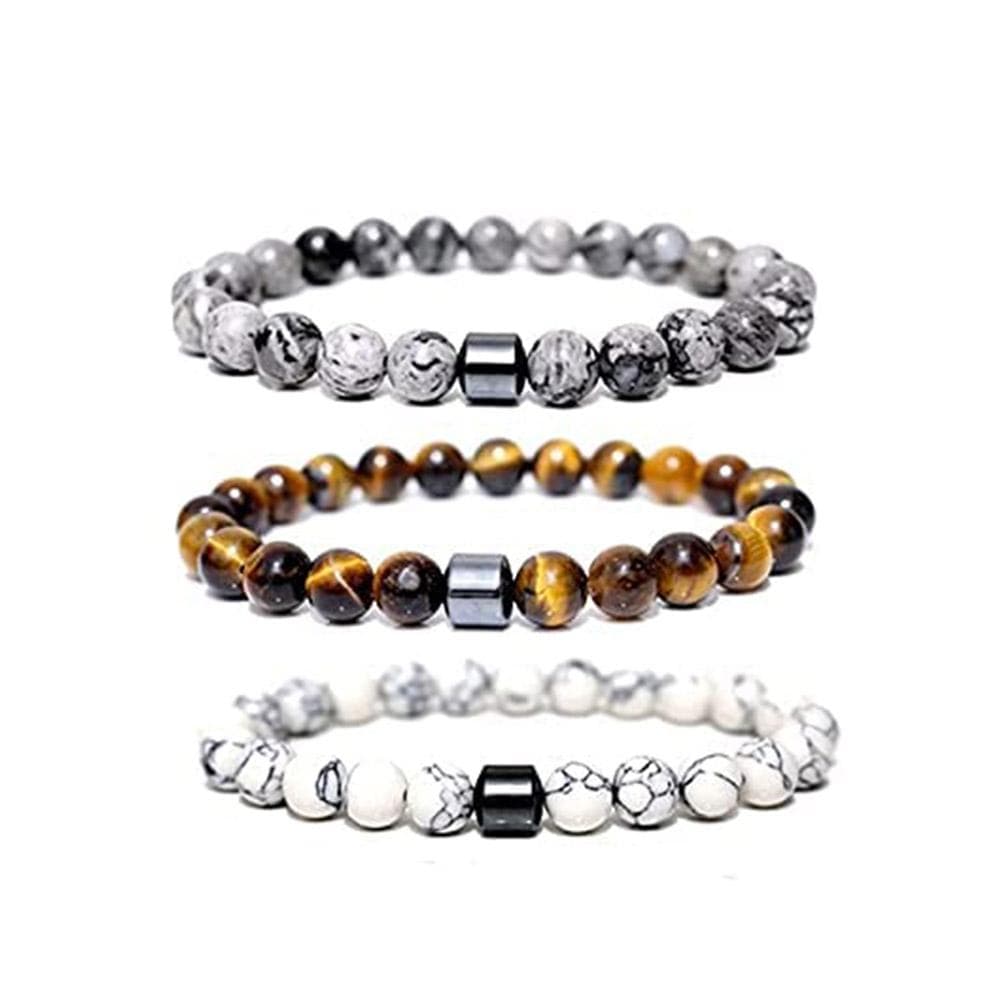 3 Pcs 8mm Smoking Cessation Bracelet Anti Anxiety Smoke Bracelet Gift for Men and Women