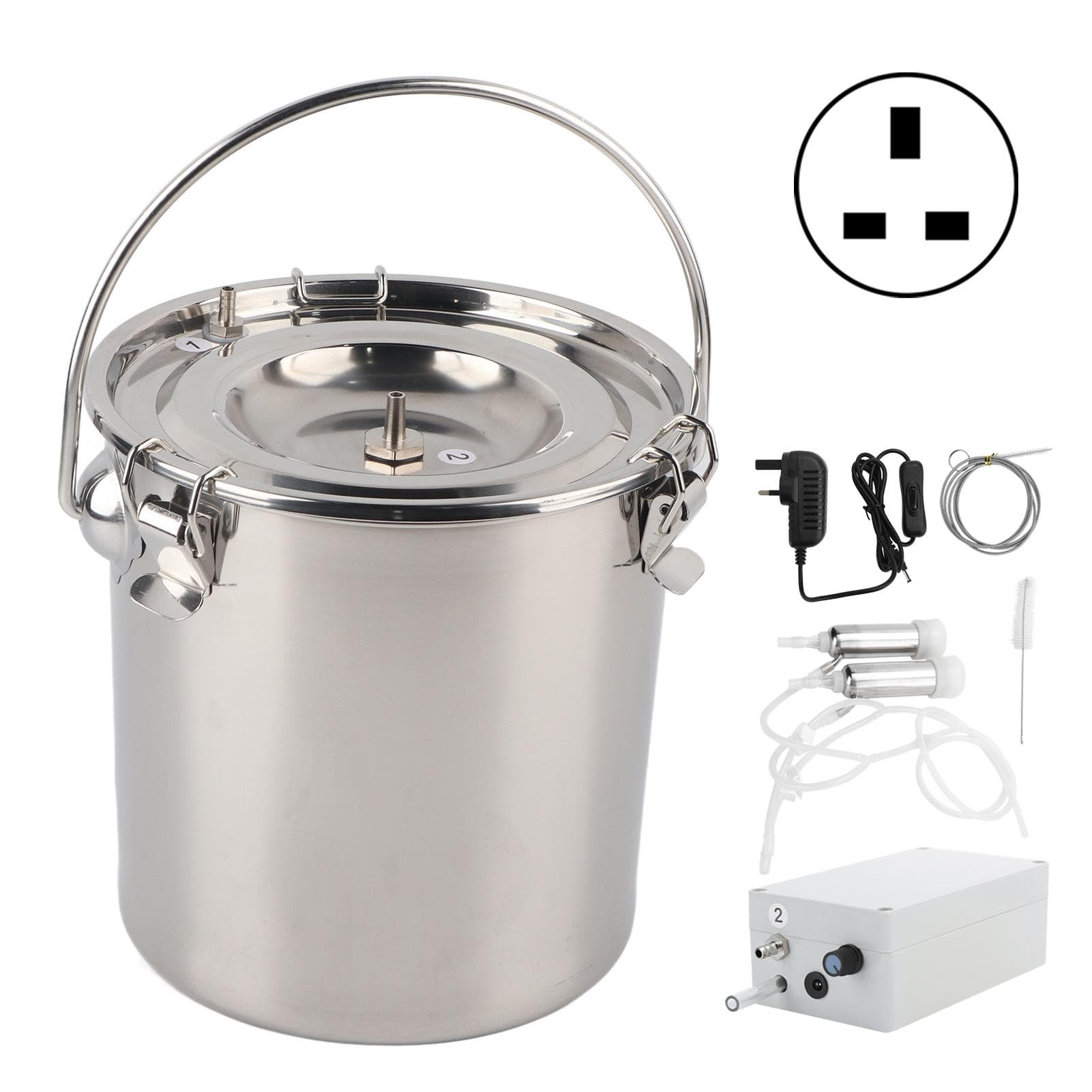 7L Milking Machine Kit for Cow Portable Adjustable Flow Rate Electric Milker 100?240V Prise AU