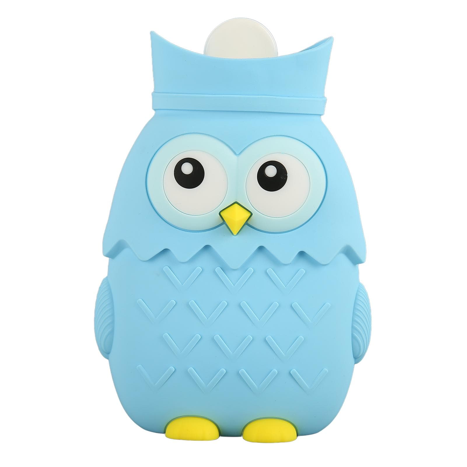 Hot Water Bottle Microwave Heating Silicone Cartoon Injection Hand Warmer Portable Cute Owl Shape light blue