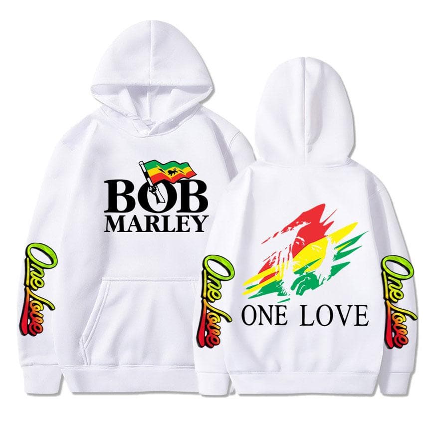 Rapper Bob Marley Hoodies Legend Reggae One Love Hooded Sweatshirts Men Women Fashion Long Sleeve Oversized Pullovers Streetwear 2XL