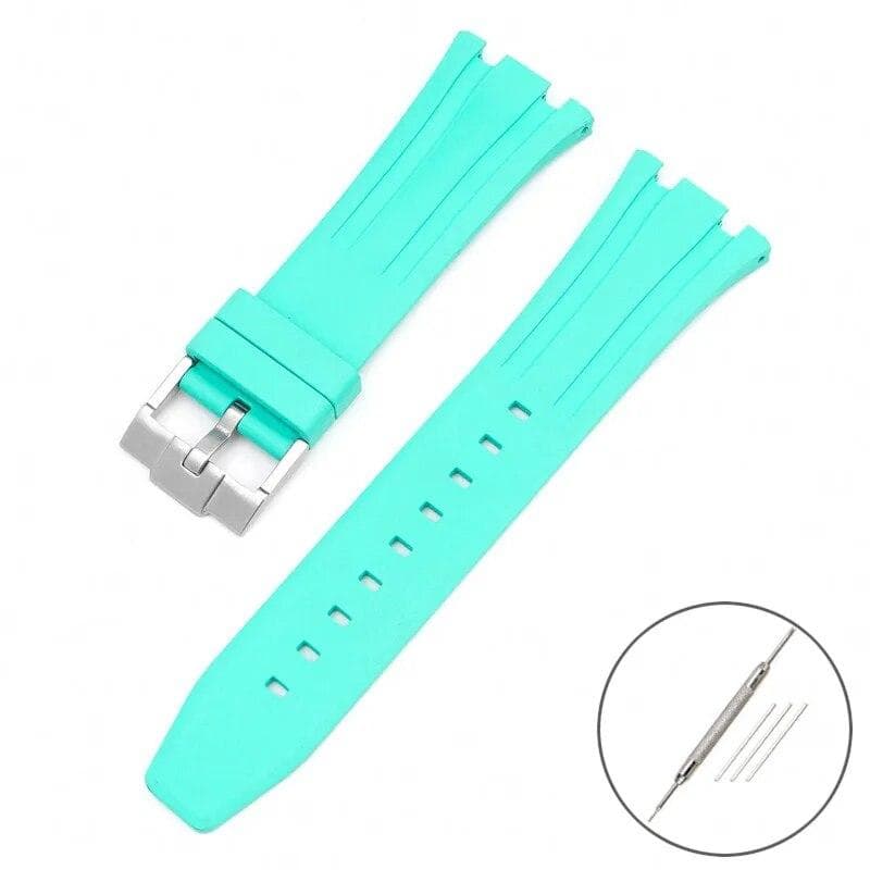 Fluoro Rubber Strap for Audemars Piguet Royal Oak 15400 15500 26331 Butterfly Buckle Men Soft FKM Replace Watch Band for AP 26mm 26mm