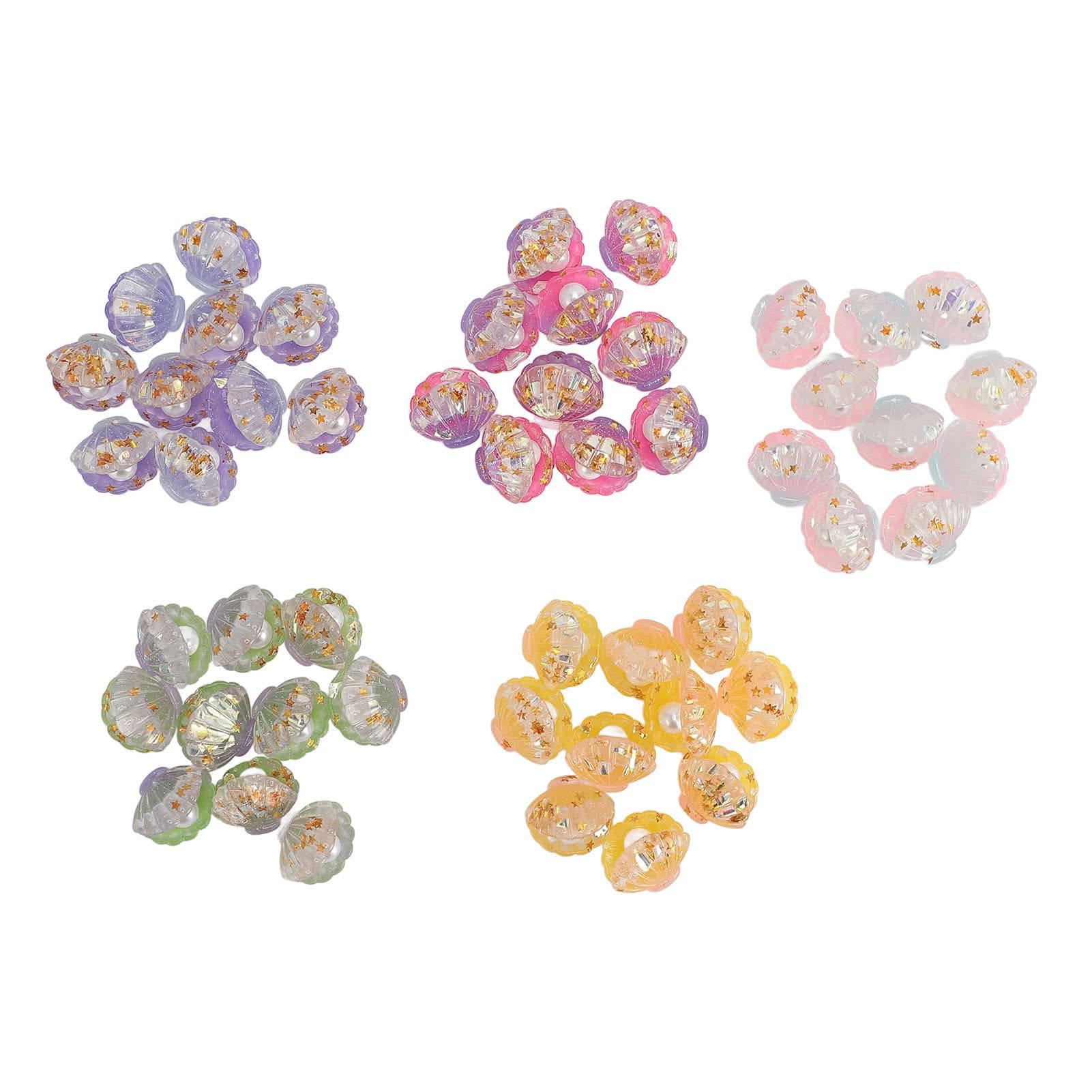 50Pcs Shell Slime Charms Resin Flatback Seashell Party Cake Scrapbook Decoration Crafts