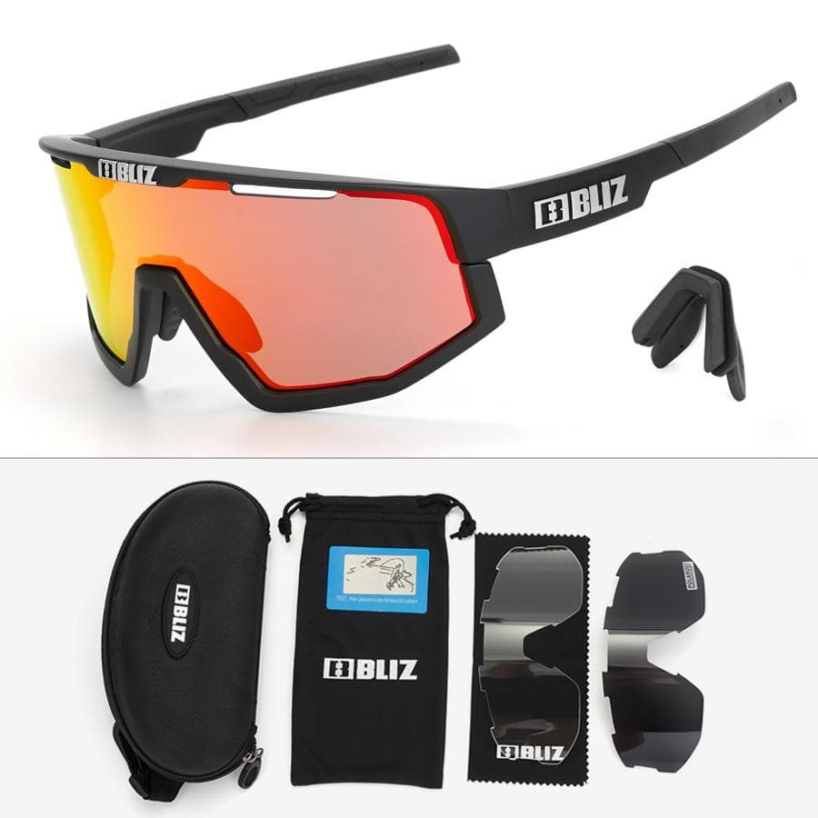 BLIZ Fusion Cycling Sunglasses with 3 Interchangeable Lenses for Road Mountain Bike Outdoor Sports